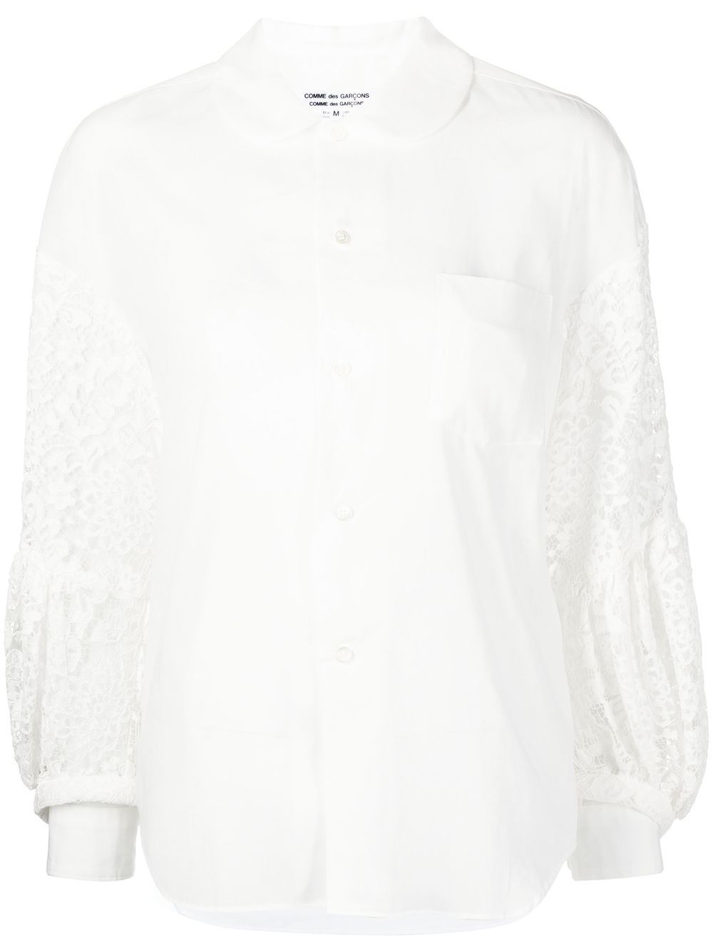 Comme Des Garçons Comme Des Garçons lace-sleeves cotton blouse - White von Comme Des Garçons Comme Des Garçons