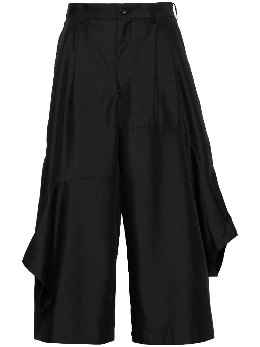 Comme Des Garçons Comme Des Garçons pleated twill cropped trousers - Black von Comme Des Garçons Comme Des Garçons