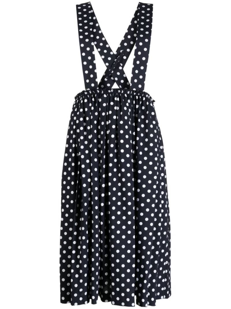 Comme Des Garçons Comme Des Garçons polka dot-print midi dress - Blue von Comme Des Garçons Comme Des Garçons