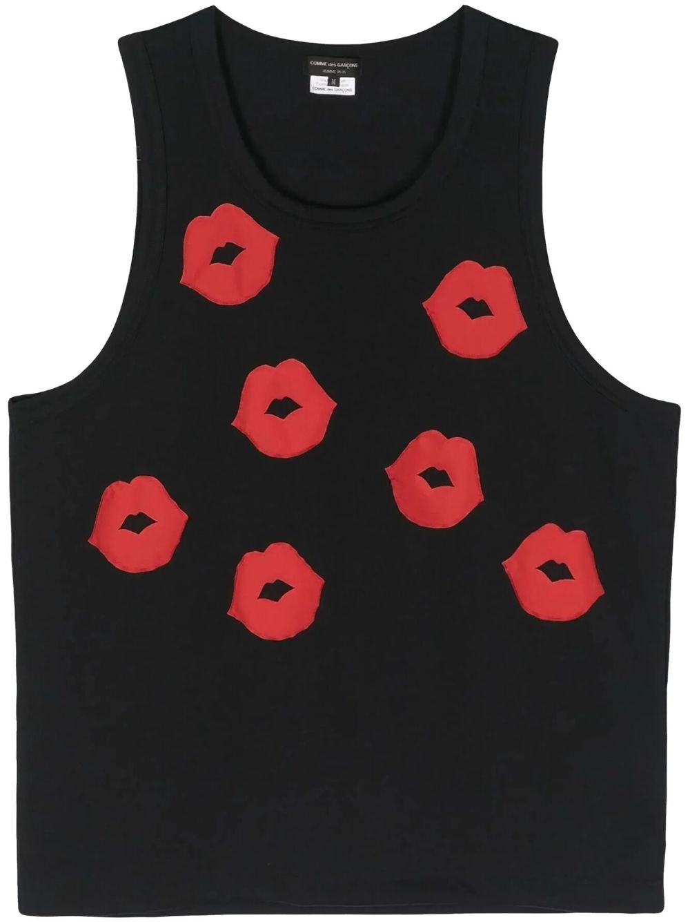 Comme Des Garçons Comme Des Garçons printed lips tank top - Black von Comme Des Garçons Comme Des Garçons