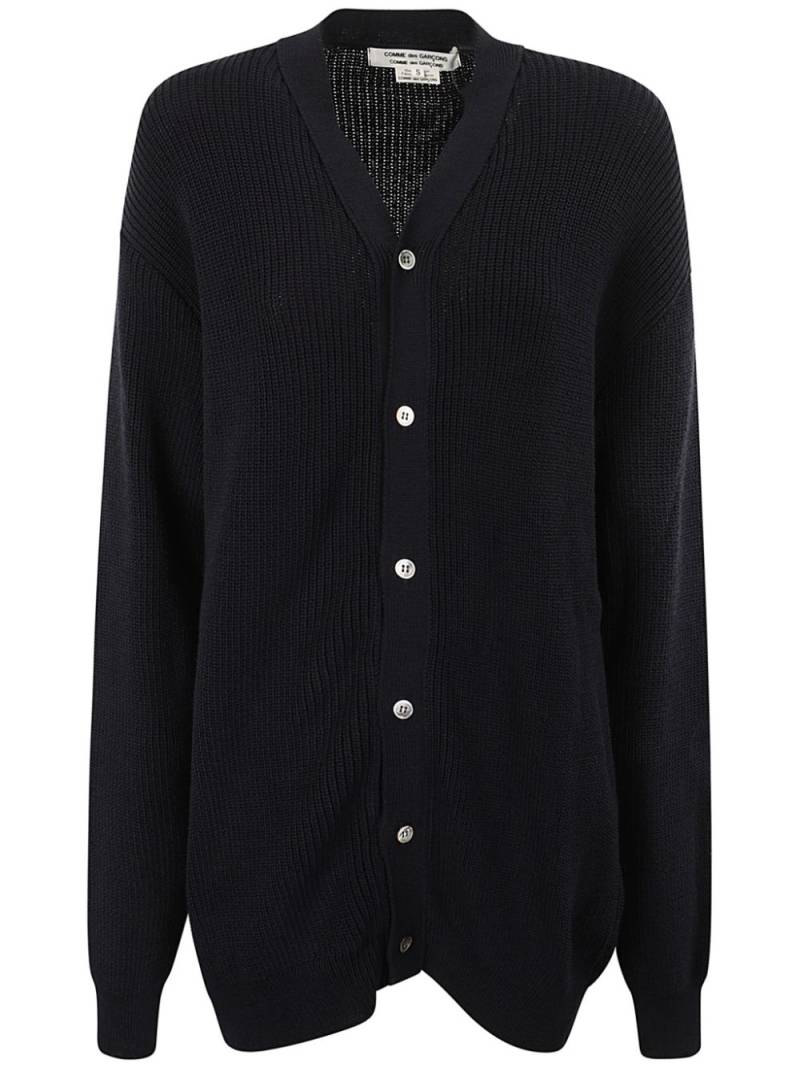 Comme Des Garçons Comme Des Garçons ribbed-knit cardigan - Blue von Comme Des Garçons Comme Des Garçons