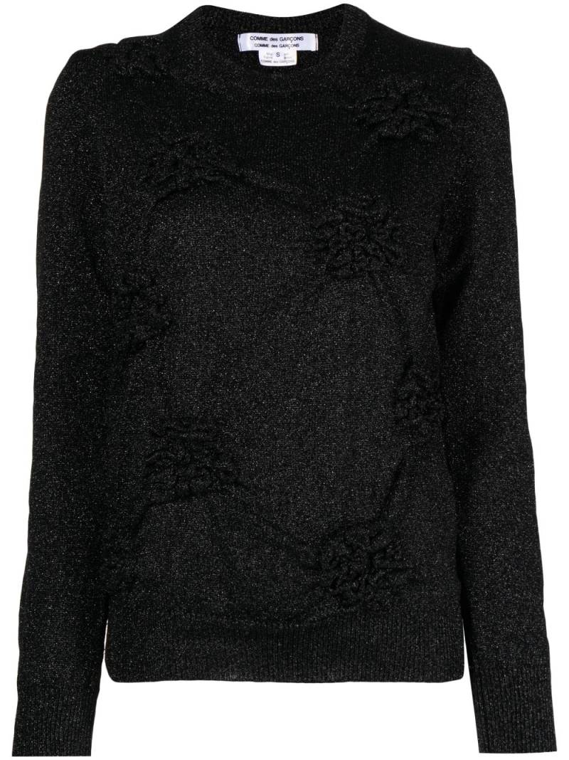 Comme Des Garçons Comme Des Garçons round-neck glitter knitted top - Black von Comme Des Garçons Comme Des Garçons