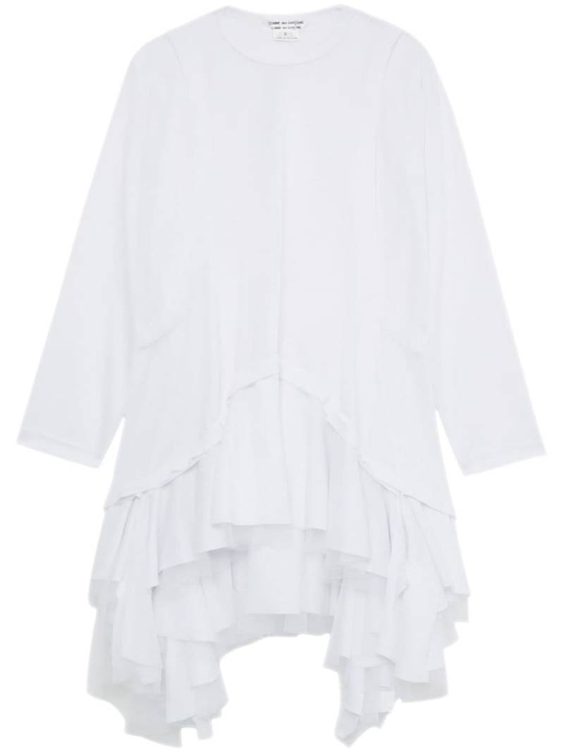 Comme Des Garçons Comme Des Garçons round-neck tiered T-shirt dress - White von Comme Des Garçons Comme Des Garçons