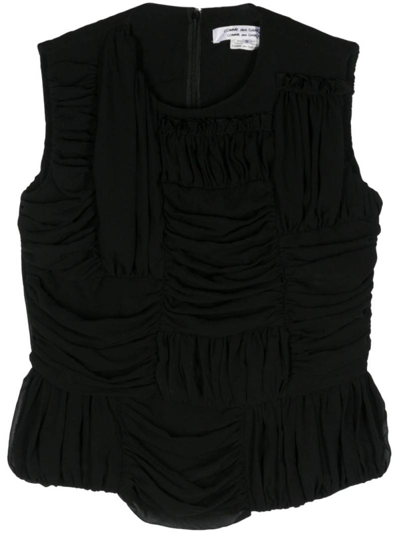 Comme Des Garçons Comme Des Garçons ruched sleeveless top - Black von Comme Des Garçons Comme Des Garçons