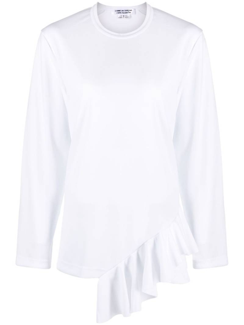 Comme Des Garçons Comme Des Garçons ruffle-detail round-neck T-shirt - White von Comme Des Garçons Comme Des Garçons