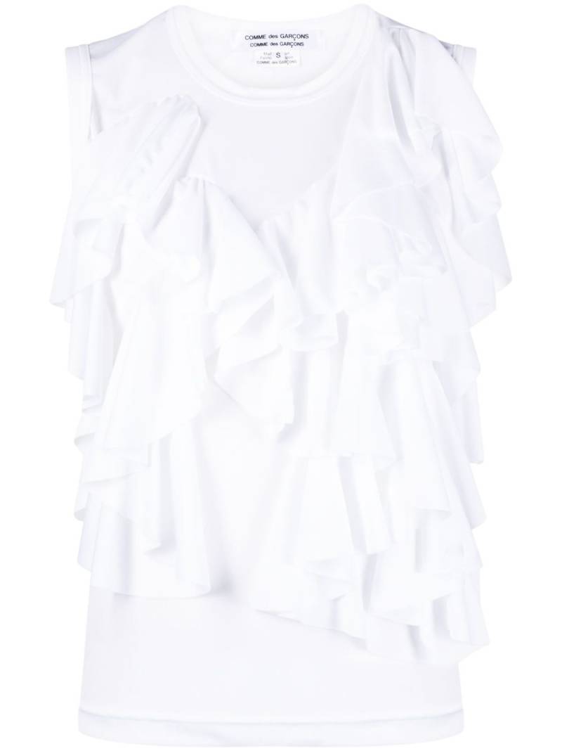 Comme Des Garçons Comme Des Garçons ruffle-detail sleeveless top - White von Comme Des Garçons Comme Des Garçons