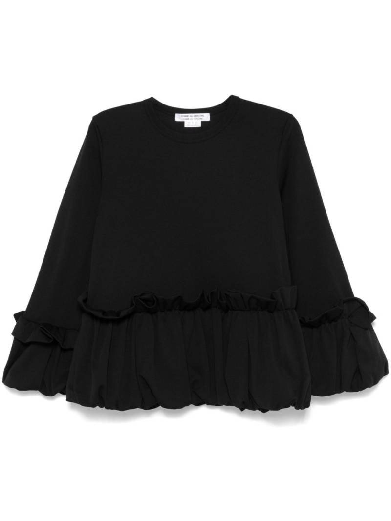 Comme Des Garçons Comme Des Garçons ruffle-trim T-shirt - Black von Comme Des Garçons Comme Des Garçons