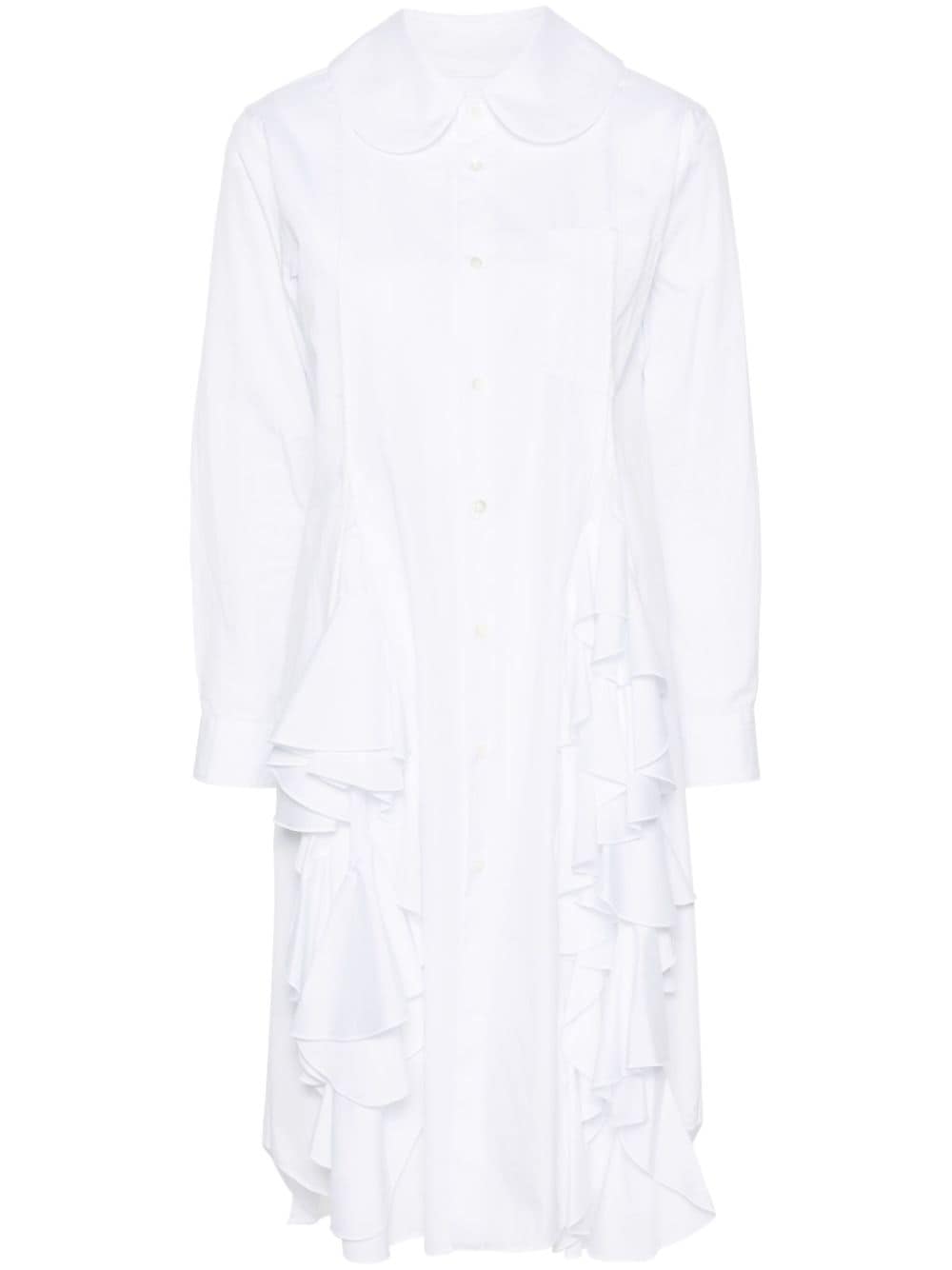 Comme Des Garçons Comme Des Garçons ruffled bib-collar midi dress - White von Comme Des Garçons Comme Des Garçons