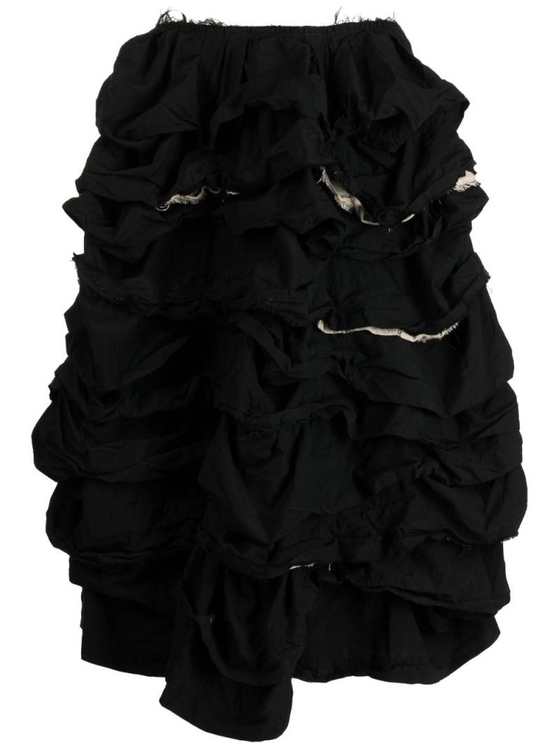 Comme Des Garçons Comme Des Garçons ruffled-detail asymmetric skirt - Black von Comme Des Garçons Comme Des Garçons