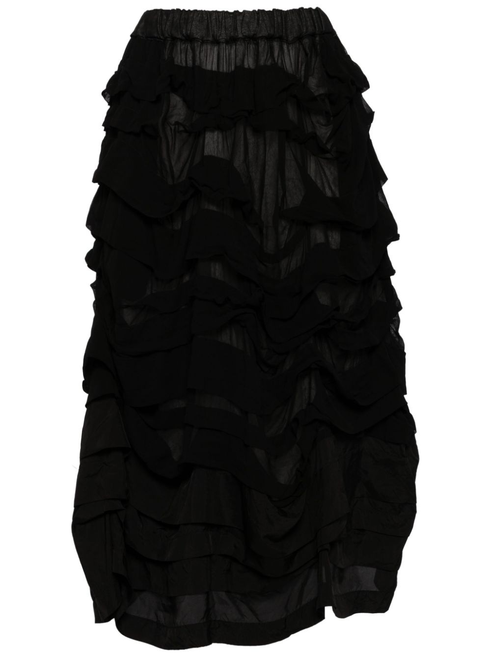 Comme Des Garçons Comme Des Garçons ruffled midi skirt - Black von Comme Des Garçons Comme Des Garçons