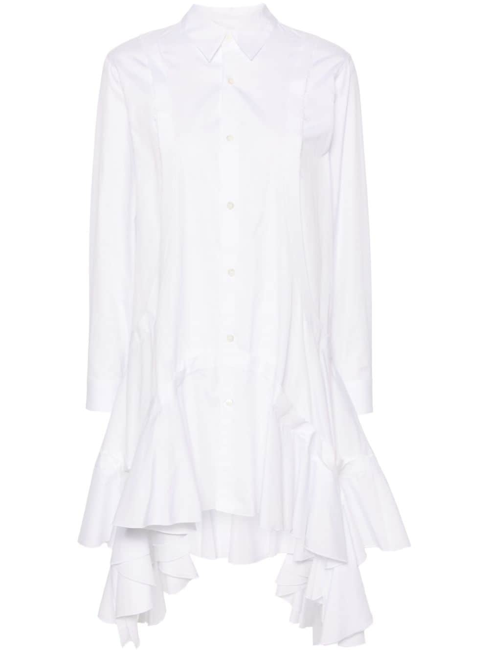 Comme Des Garçons Comme Des Garçons ruffled shirt minidress - White von Comme Des Garçons Comme Des Garçons