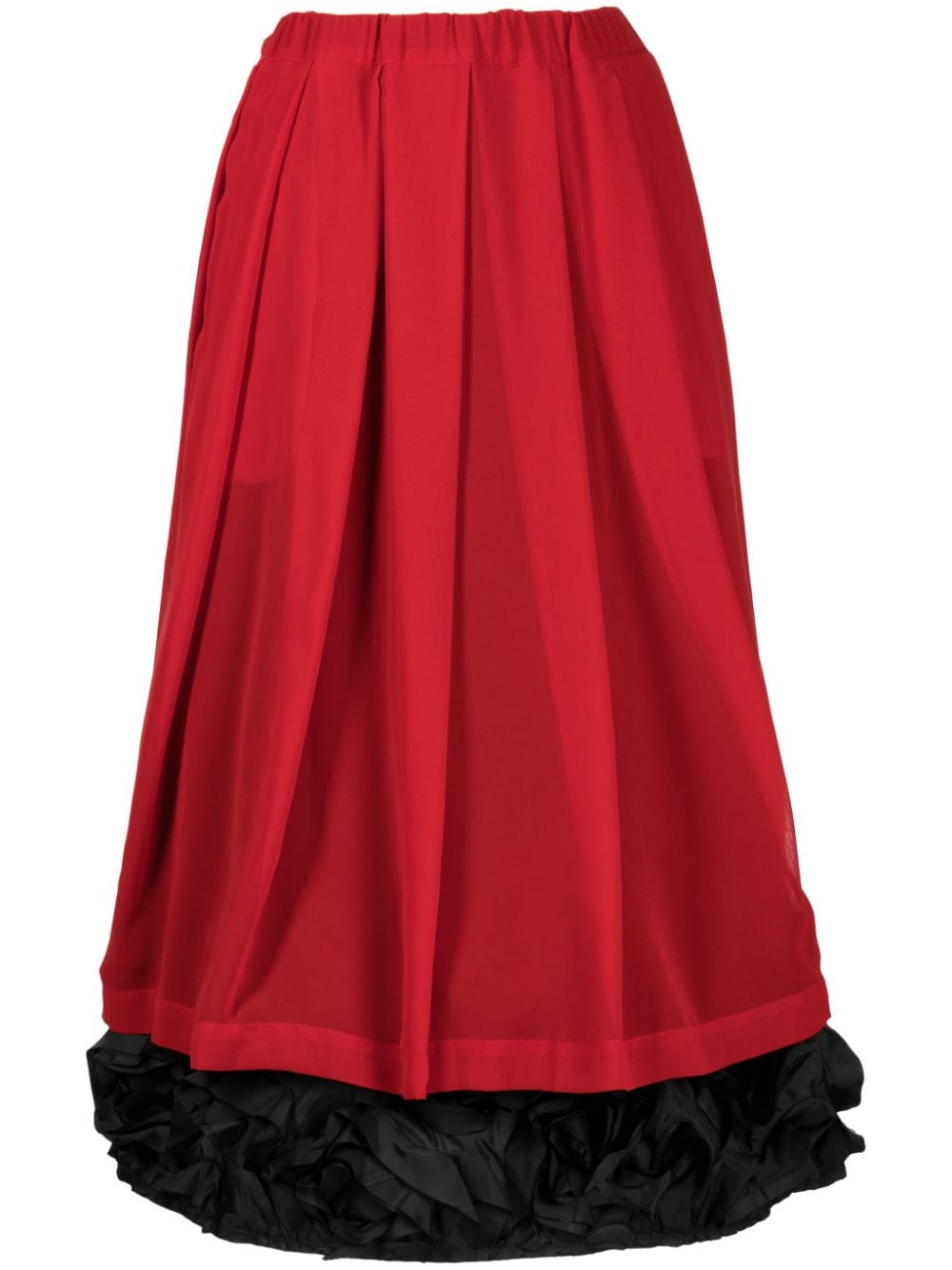 Comme Des Garçons Comme Des Garçons ruffled-trim midi skirt - Red von Comme Des Garçons Comme Des Garçons