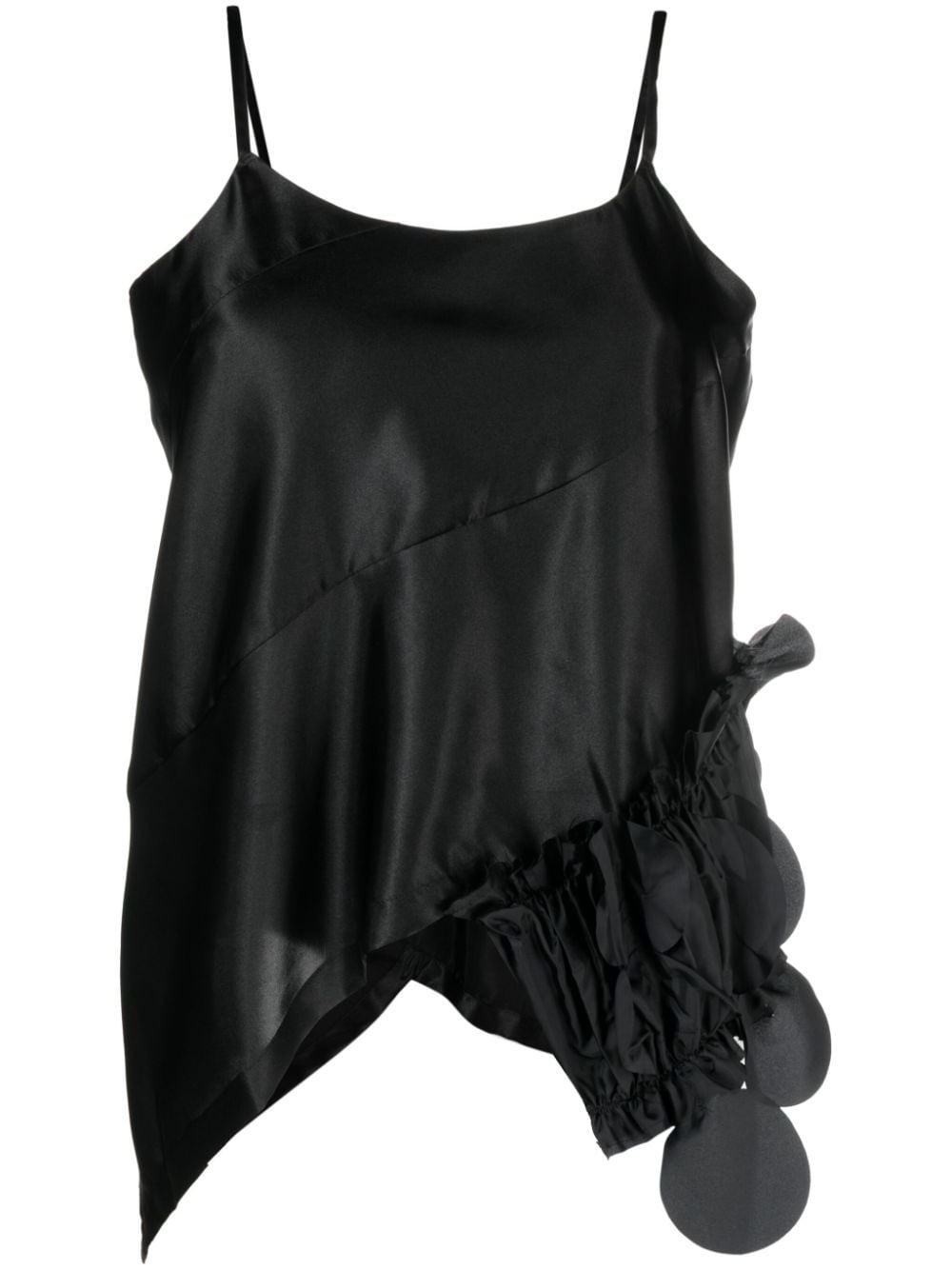 Comme Des Garçons Comme Des Garçons satin asymmetric top - Black von Comme Des Garçons Comme Des Garçons