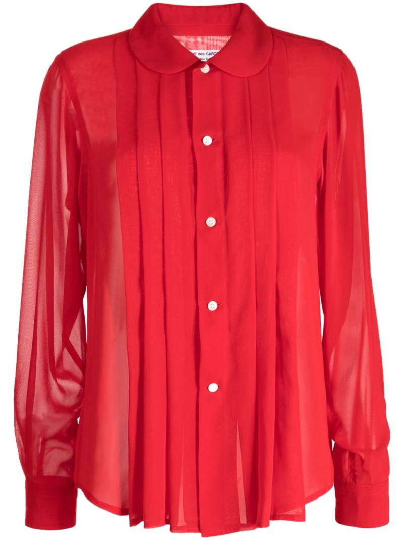 Comme Des Garçons Comme Des Garçons semi-sheer long-sleeve shirt - Red von Comme Des Garçons Comme Des Garçons