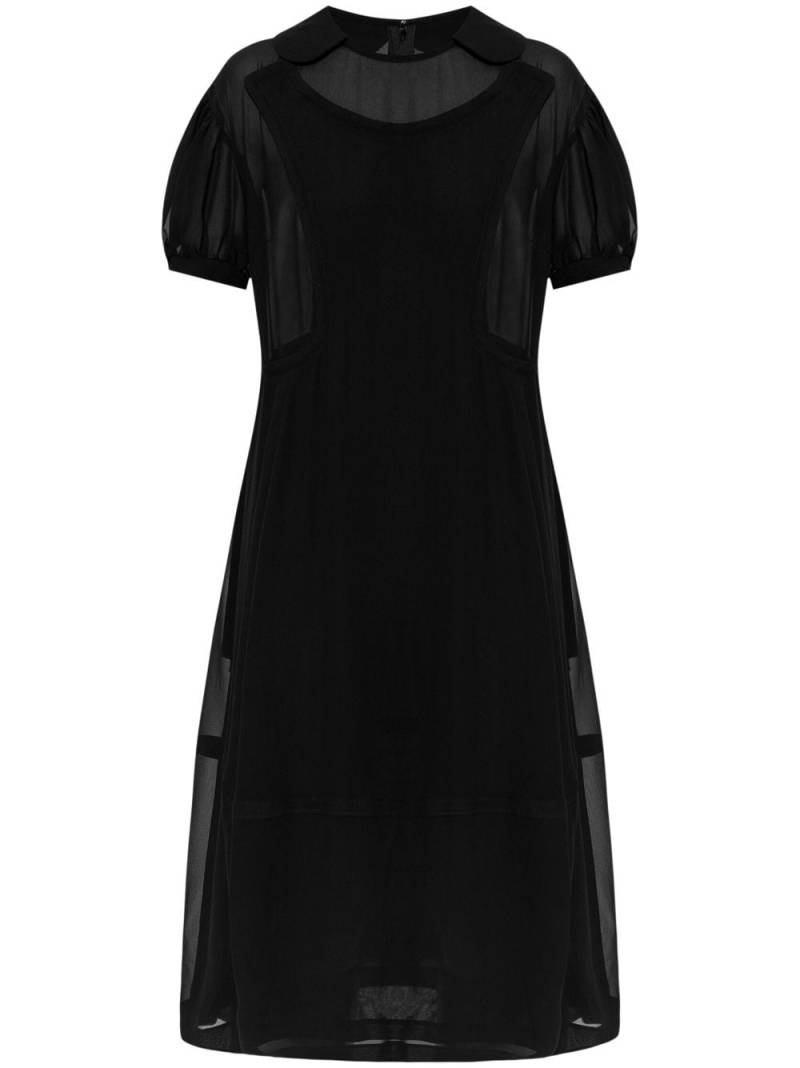 Comme Des Garçons Comme Des Garçons semi-sheer puff sleeves midi dress - Black von Comme Des Garçons Comme Des Garçons