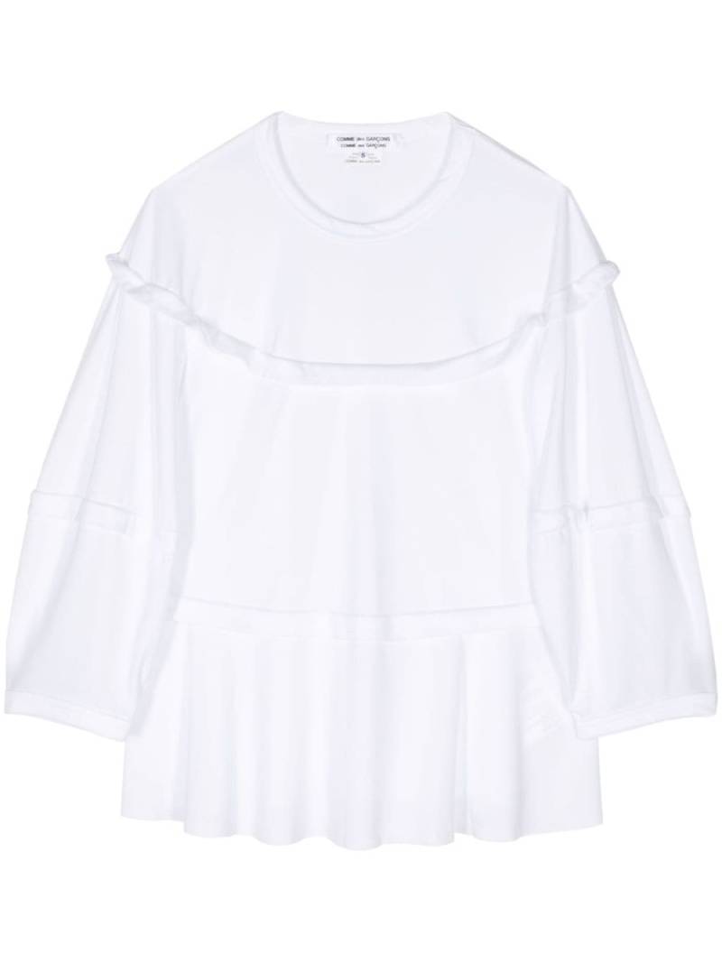 Comme Des Garçons Comme Des Garçons yoke-detail cotton-jersey top - White von Comme Des Garçons Comme Des Garçons