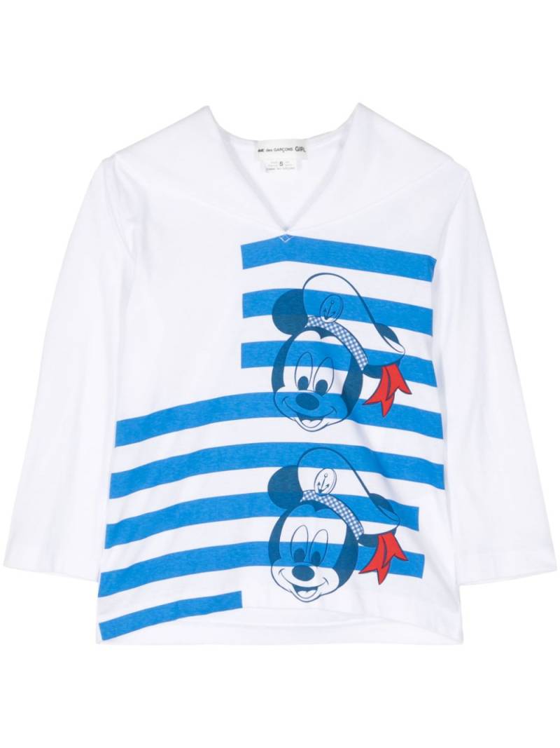 Comme Des Garçons Girl Disney-print sailor-collar cotton t-shirt - White von Comme Des Garçons Girl