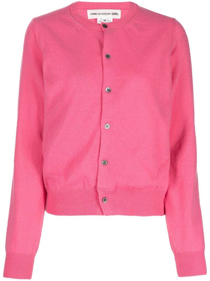 Comme Des Garçons Girl button-down fitted cardigan - Pink von Comme Des Garçons Girl