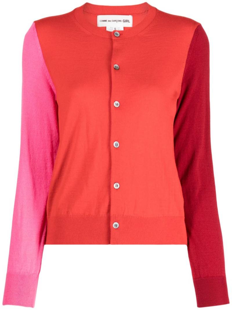 Comme Des Garçons Girl colour-block cardigan - Red von Comme Des Garçons Girl