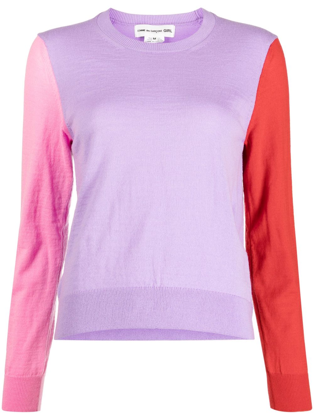 Comme Des Garçons Girl colour-block crew neck jumper - Pink von Comme Des Garçons Girl