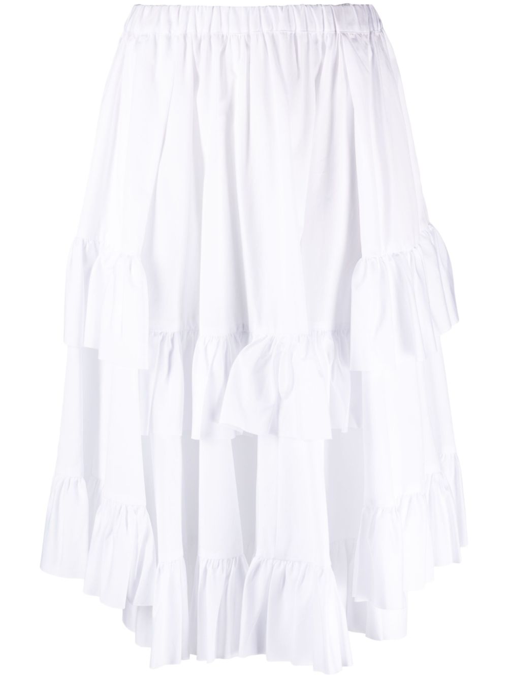 Comme Des Garçons Girl ruffled cotton midi skirt - White von Comme Des Garçons Girl