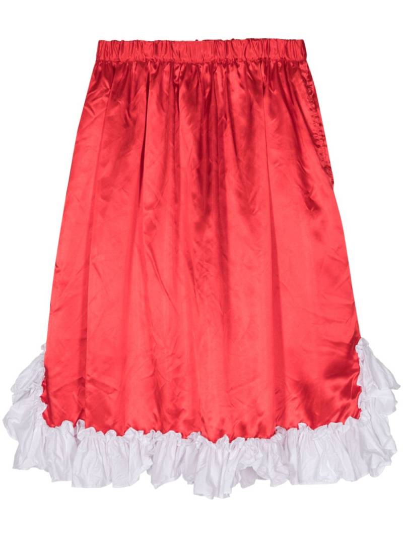 Comme Des Garçons Girl ruffled-hem satin skirt - Red von Comme Des Garçons Girl