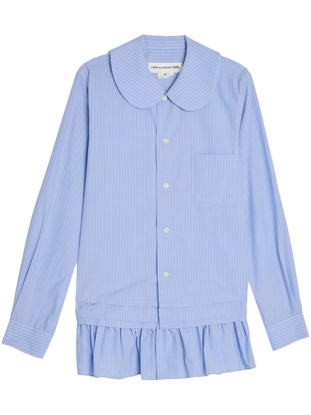 Comme Des Garçons Girl stripe-print poplin shirt - Blue von Comme Des Garçons Girl