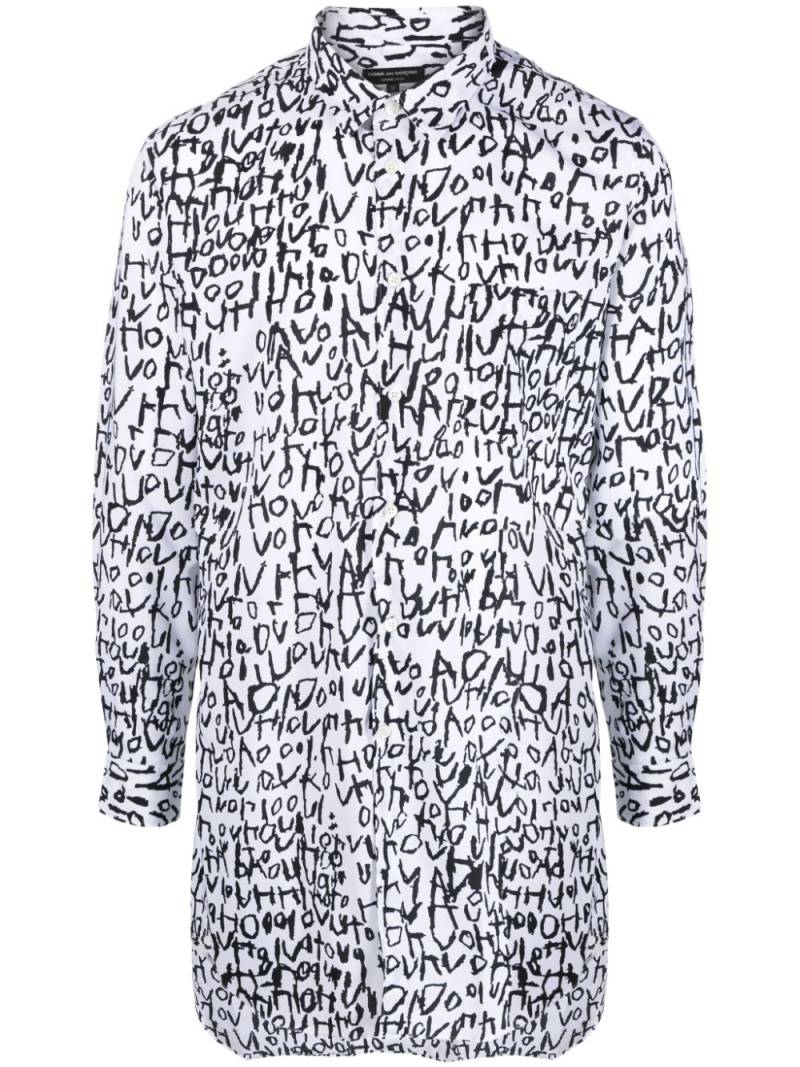 Comme des Garçons Homme Plus abstract-print long shirt - White von Comme des Garçons Homme Plus