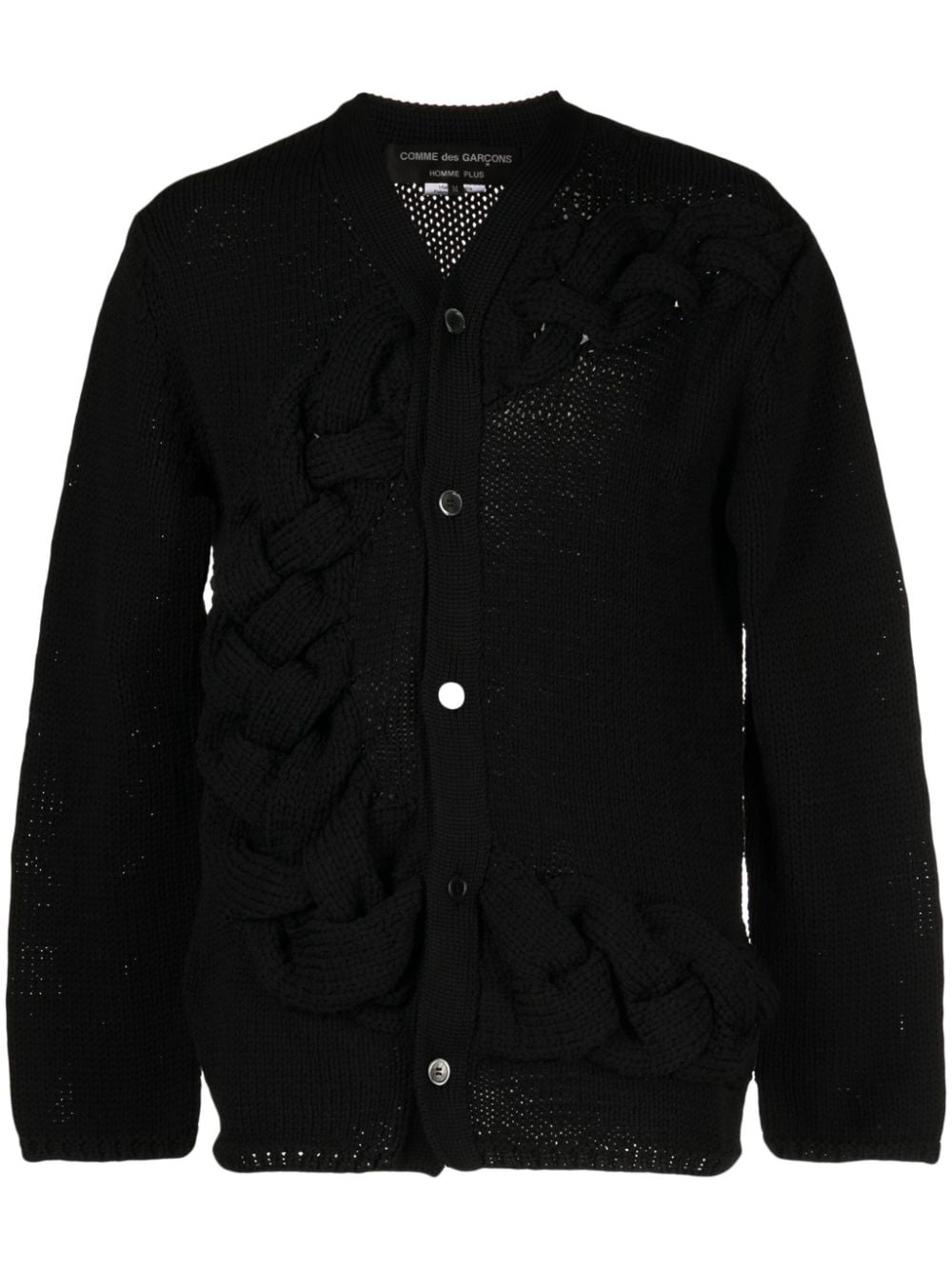 Comme des Garçons Homme Plus braided-band V-neck cardigan - Black von Comme des Garçons Homme Plus