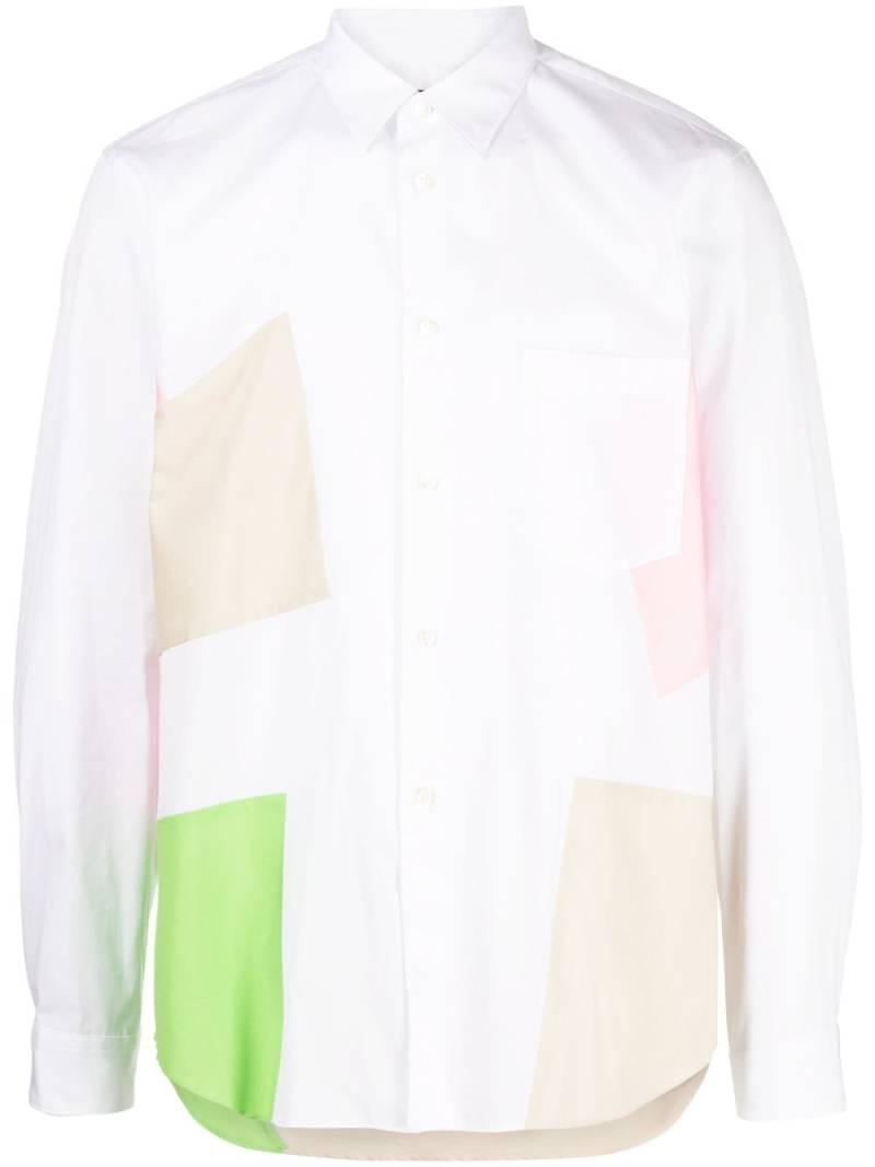 Comme des Garçons Homme Plus colour-block panelled cotton shirt - White von Comme des Garçons Homme Plus