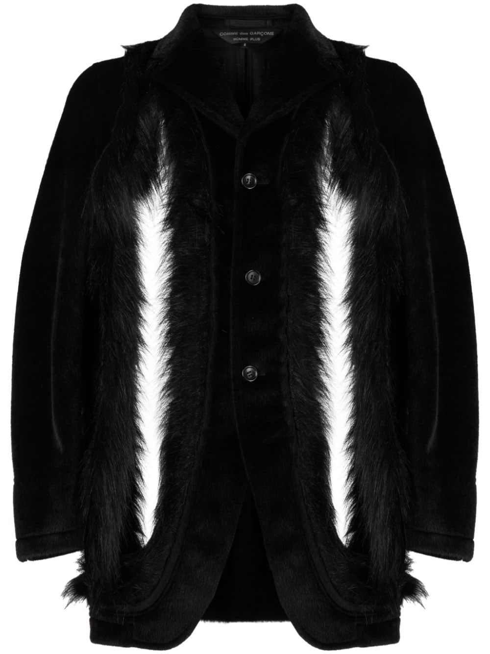 Comme des Garçons Homme Plus cut-out faux-fur blazer - Black von Comme des Garçons Homme Plus