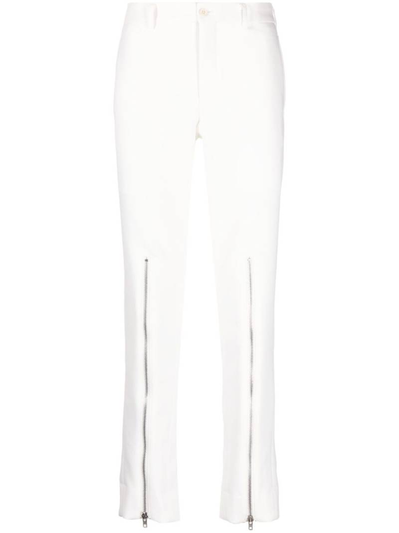 Comme des Garçons Homme Plus decorative zip-detailing low-rise trousers - White von Comme des Garçons Homme Plus