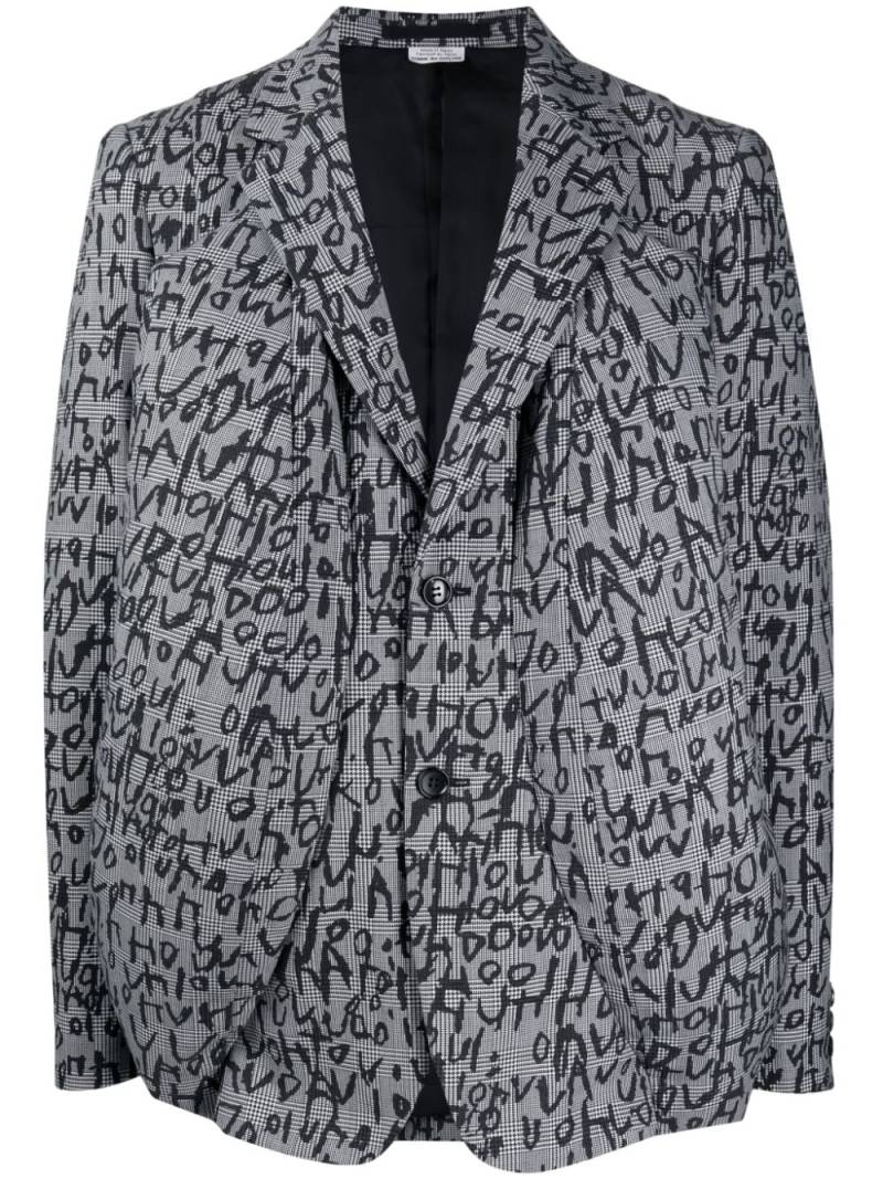 Comme des Garçons Homme Plus graphic-print single-breasted blazer - Black von Comme des Garçons Homme Plus