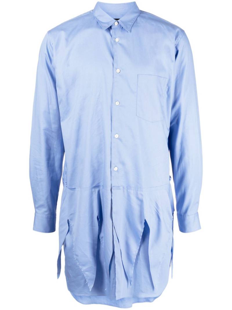 Comme des Garçons Homme Plus layered buttoned cotton shirt - Blue von Comme des Garçons Homme Plus