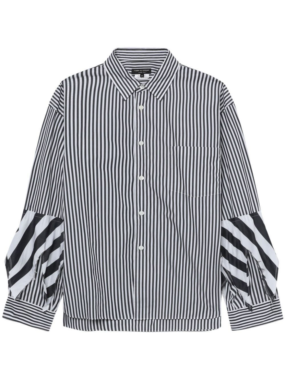 Comme des Garçons Homme Plus layered striped cotton shirt - White von Comme des Garçons Homme Plus