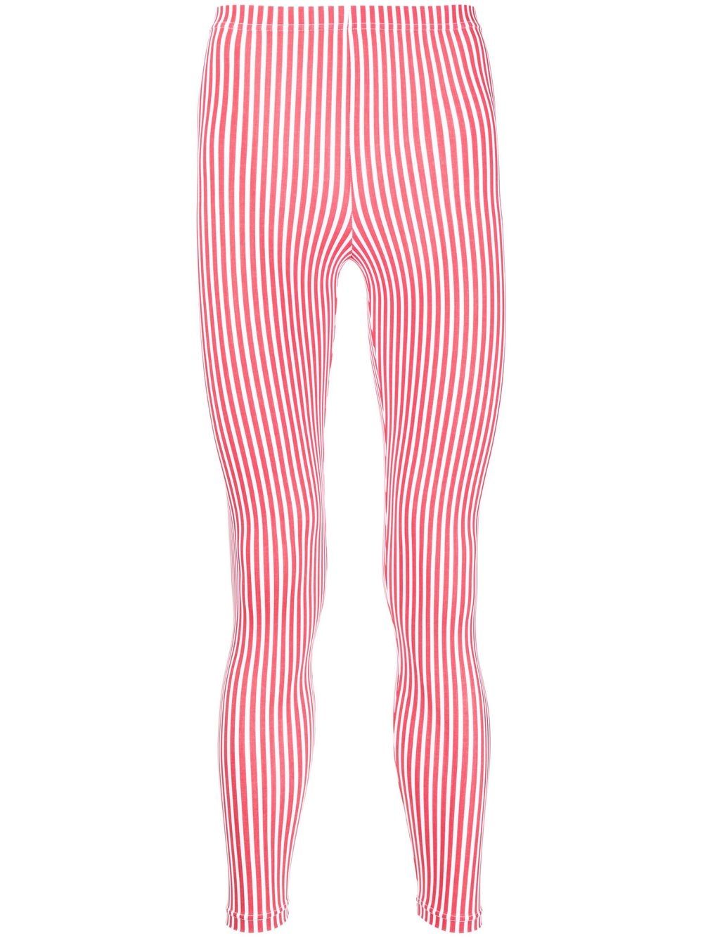 Comme des Garçons Homme Plus vertical-stripe leggings - Red von Comme des Garçons Homme Plus