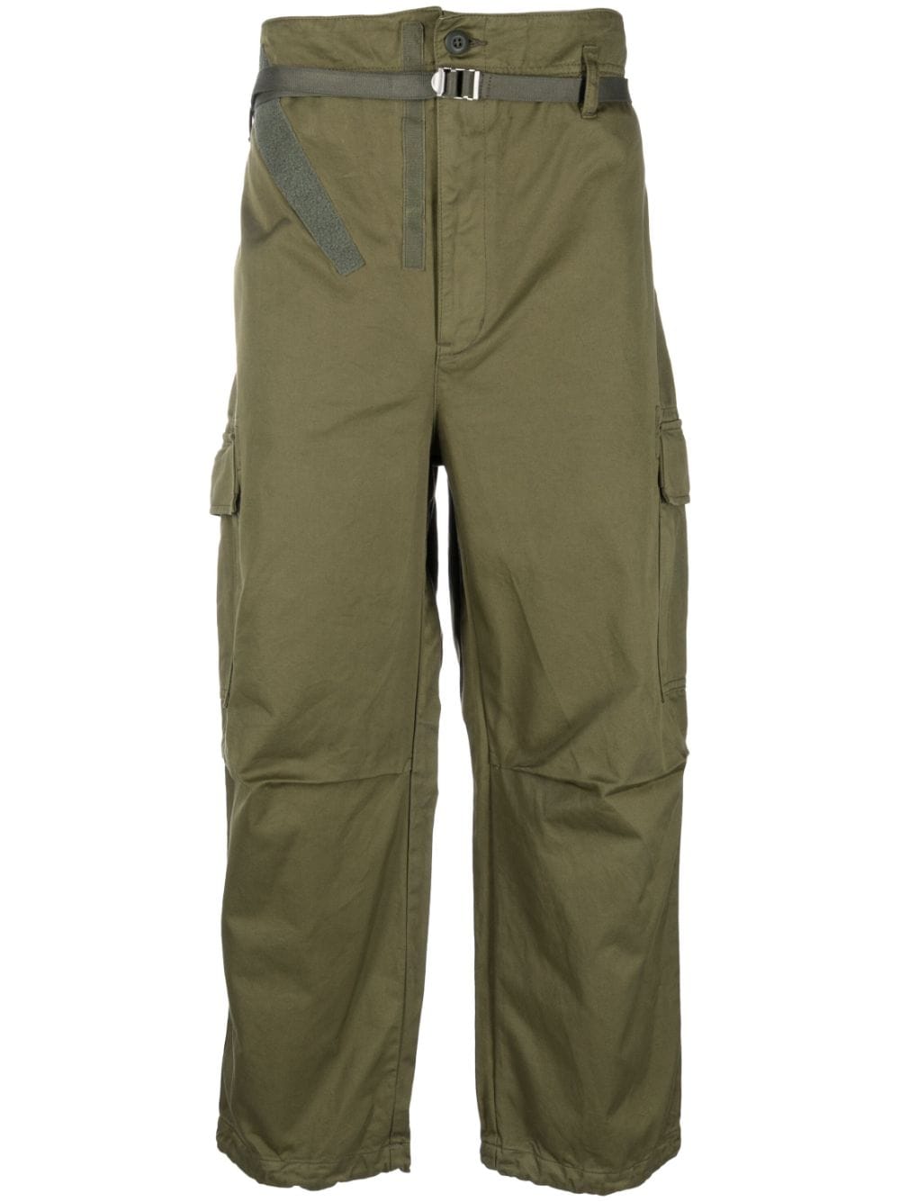 Comme des Garçons Homme belted tapered-leg cargo trousers - Green von Comme des Garçons Homme