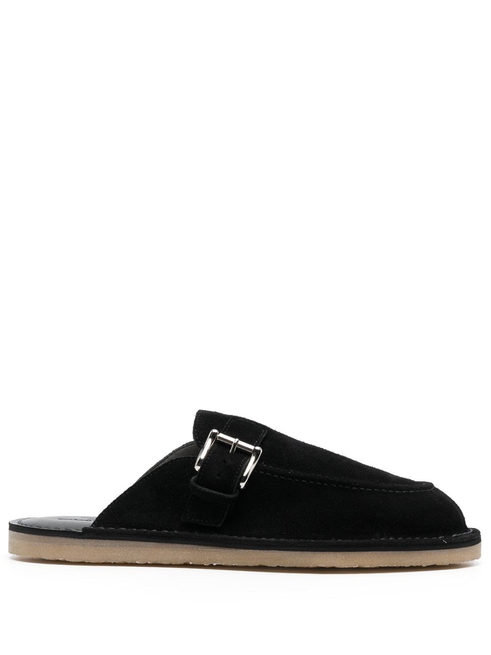 Comme des Garçons Homme buckle-fastening suede slides - Black von Comme des Garçons Homme