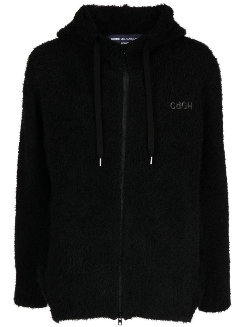 Comme des Garçons Homme fuzzy-texture hooded jacket - Black von Comme des Garçons Homme