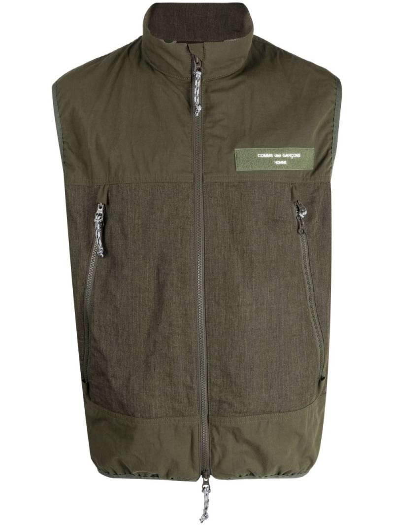 Comme des Garçons Homme logo-patch zip-up gilet - Green von Comme des Garçons Homme