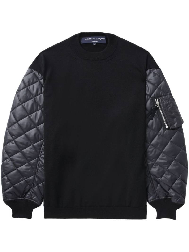 Comme des Garçons Homme padded-panels crew-neck sweatshirt - Black von Comme des Garçons Homme