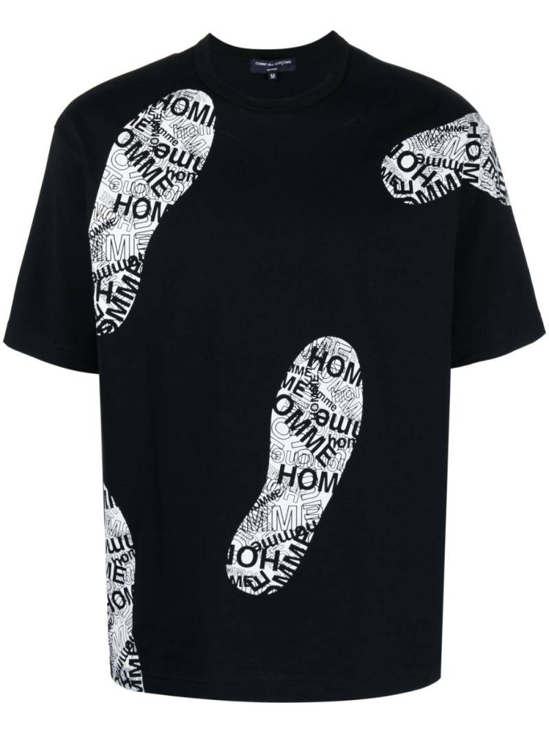 Comme des Garçons Homme shoe-print cotton T-shirt - Black von Comme des Garçons Homme