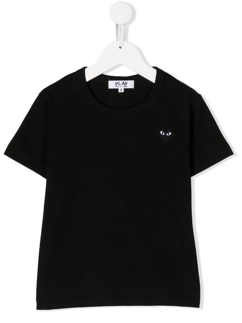 Comme Des Garçons Play Kids chest logo patch T-shirt - Black von Comme Des Garçons Play Kids