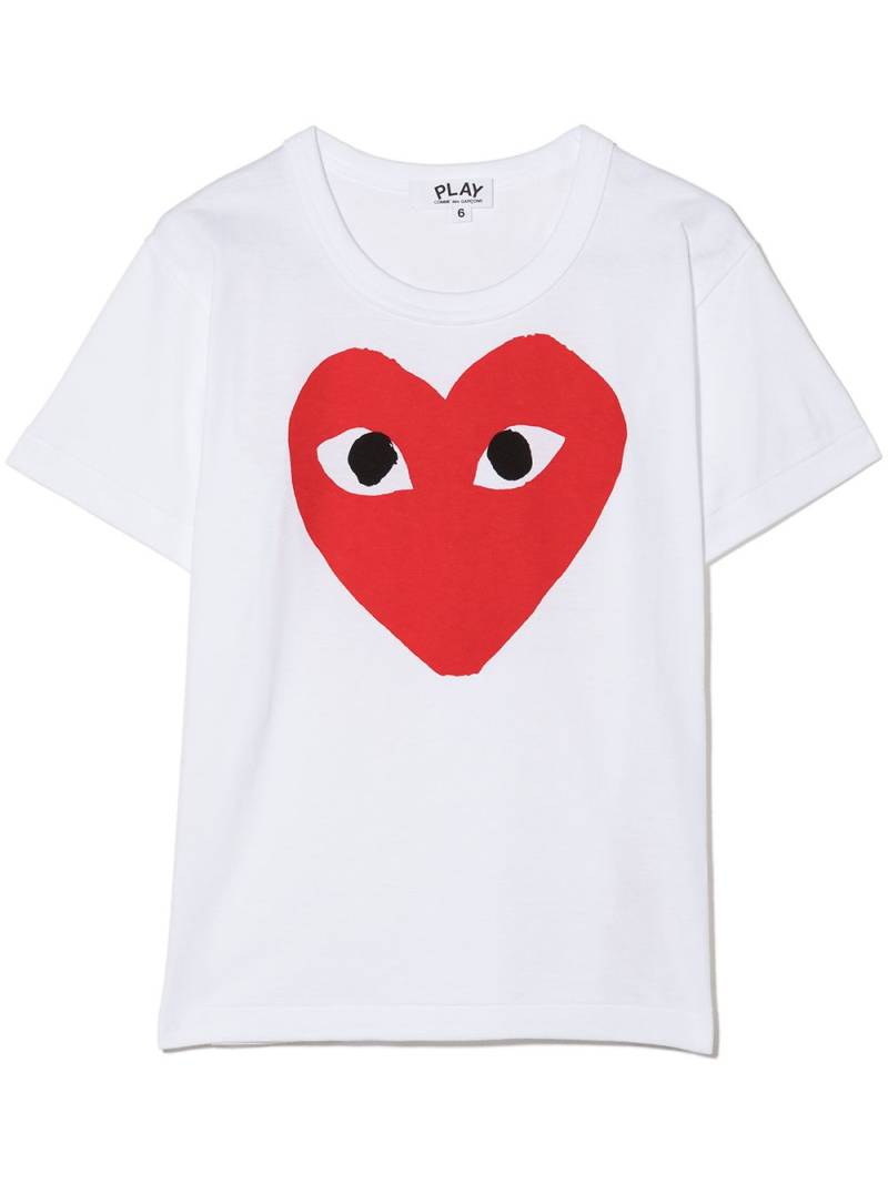 Comme Des Garçons Play Kids heart logo-print cotton T-shirt - White von Comme Des Garçons Play Kids