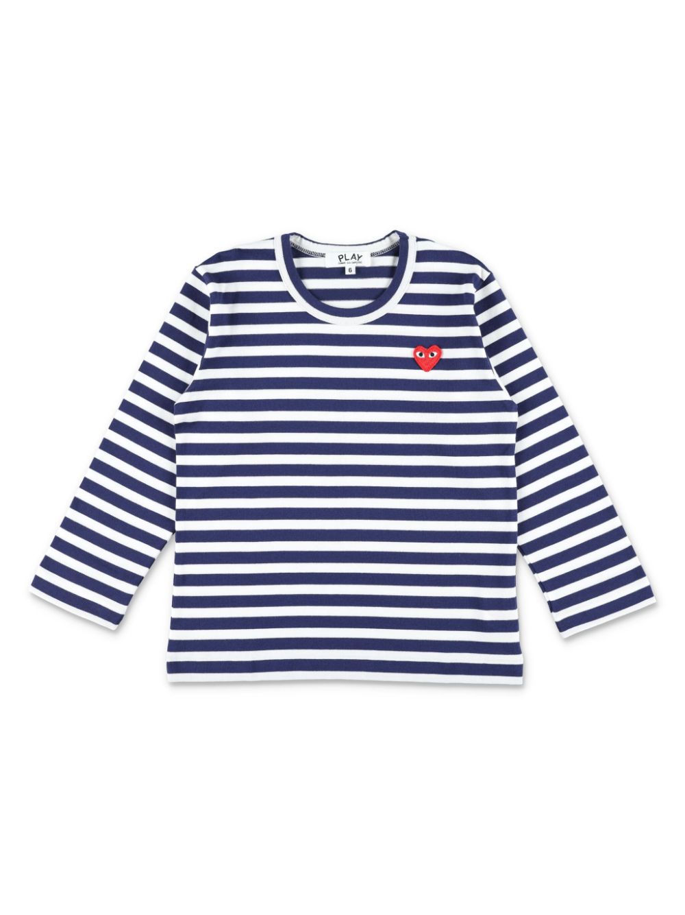 Comme Des Garçons Play Kids heart-patch striped T-shirt - White von Comme Des Garçons Play Kids