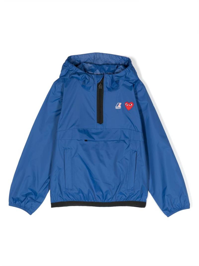 Comme Des Garçons Play Kids x K-Way Leon hooded rain jacket - Blue von Comme Des Garçons Play Kids