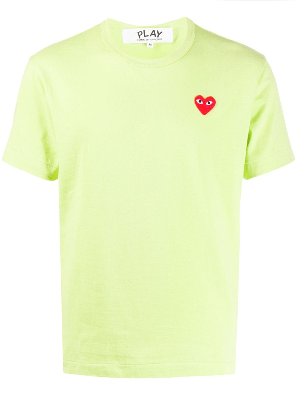 Comme Des Garçons Play heart embroidered round neck T-shirt - Green von Comme Des Garçons Play