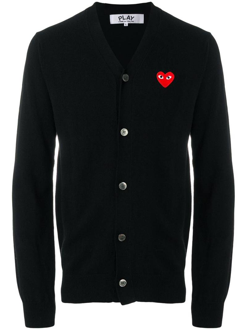 Comme Des Garçons Play embroidered heart cardigan - Black von Comme Des Garçons Play