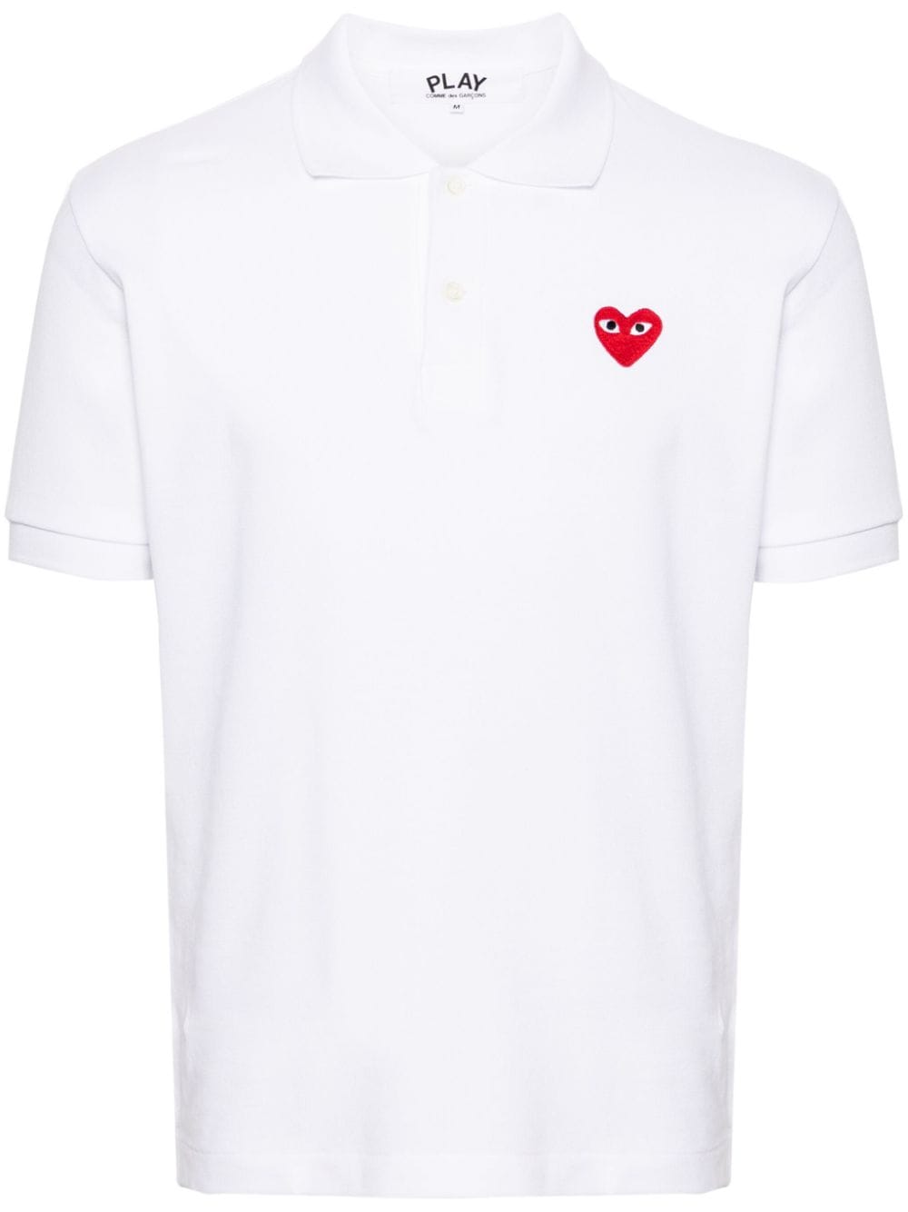 Comme Des Garçons Play Heart-patch piqué polo shirt - White von Comme Des Garçons Play