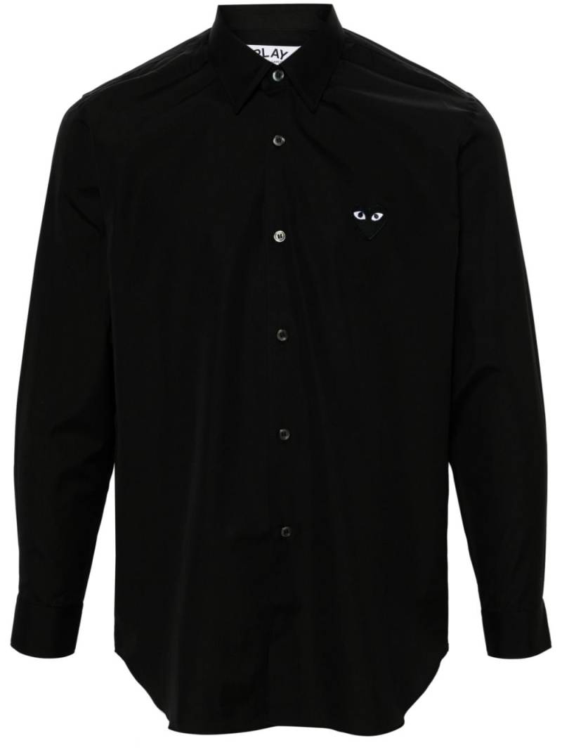 Comme Des Garçons Play Heart-patch poplin shirt - Black von Comme Des Garçons Play